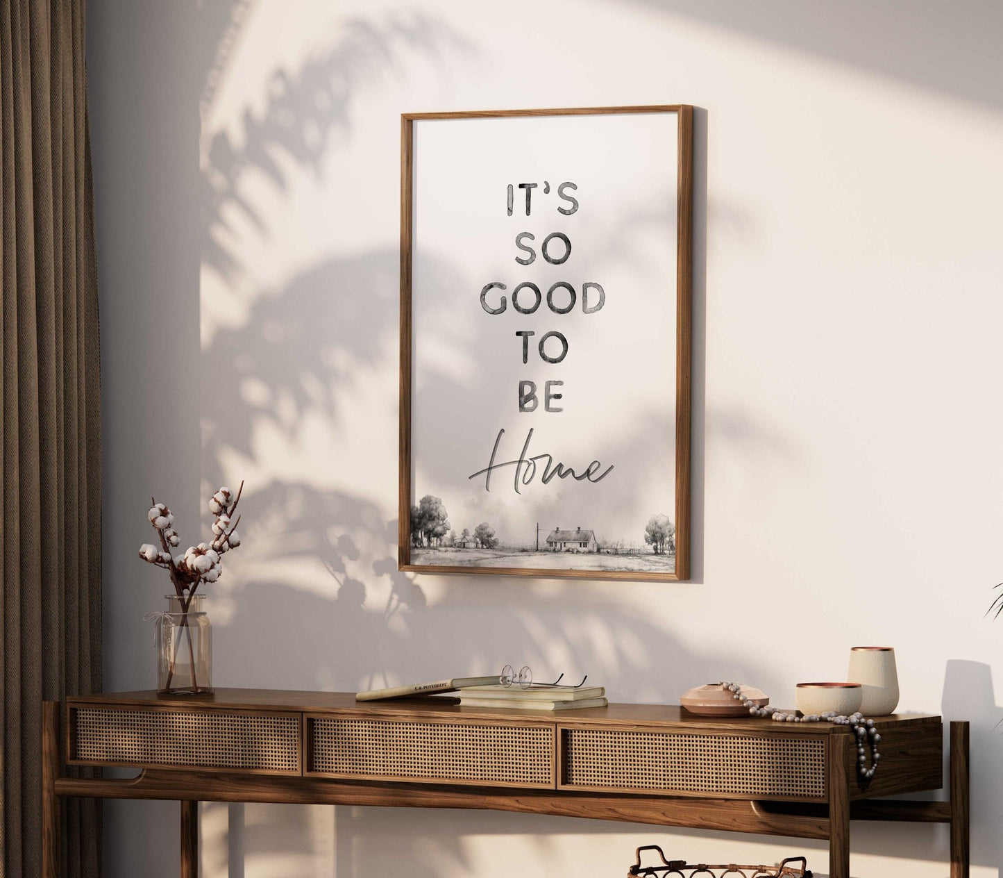 Farmhouse Quote Wall Art, Vintage Watercolor Decor, Home Sweet Home Print - WildfieldPrints
