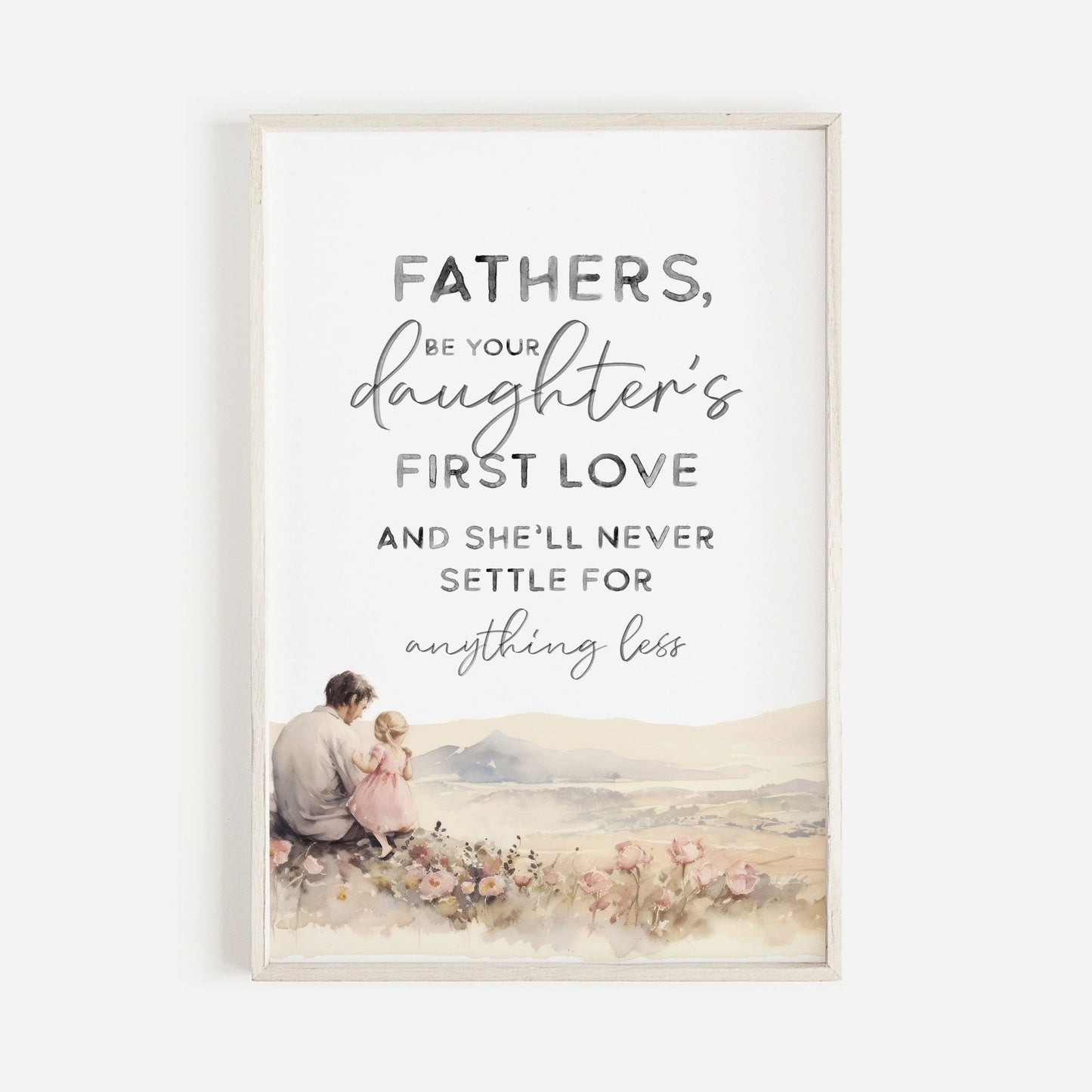 Father Daughter Quote Art, Dad and Daughter Wall Decor, Nursery Decor - WildfieldPrints