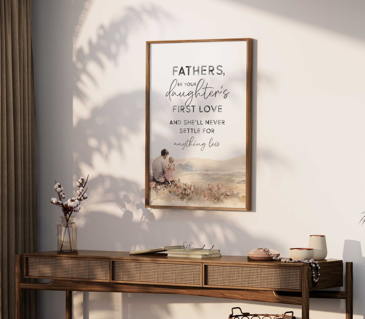 Father Daughter Quote Art, Dad and Daughter Wall Decor, Nursery Decor - WildfieldPrints