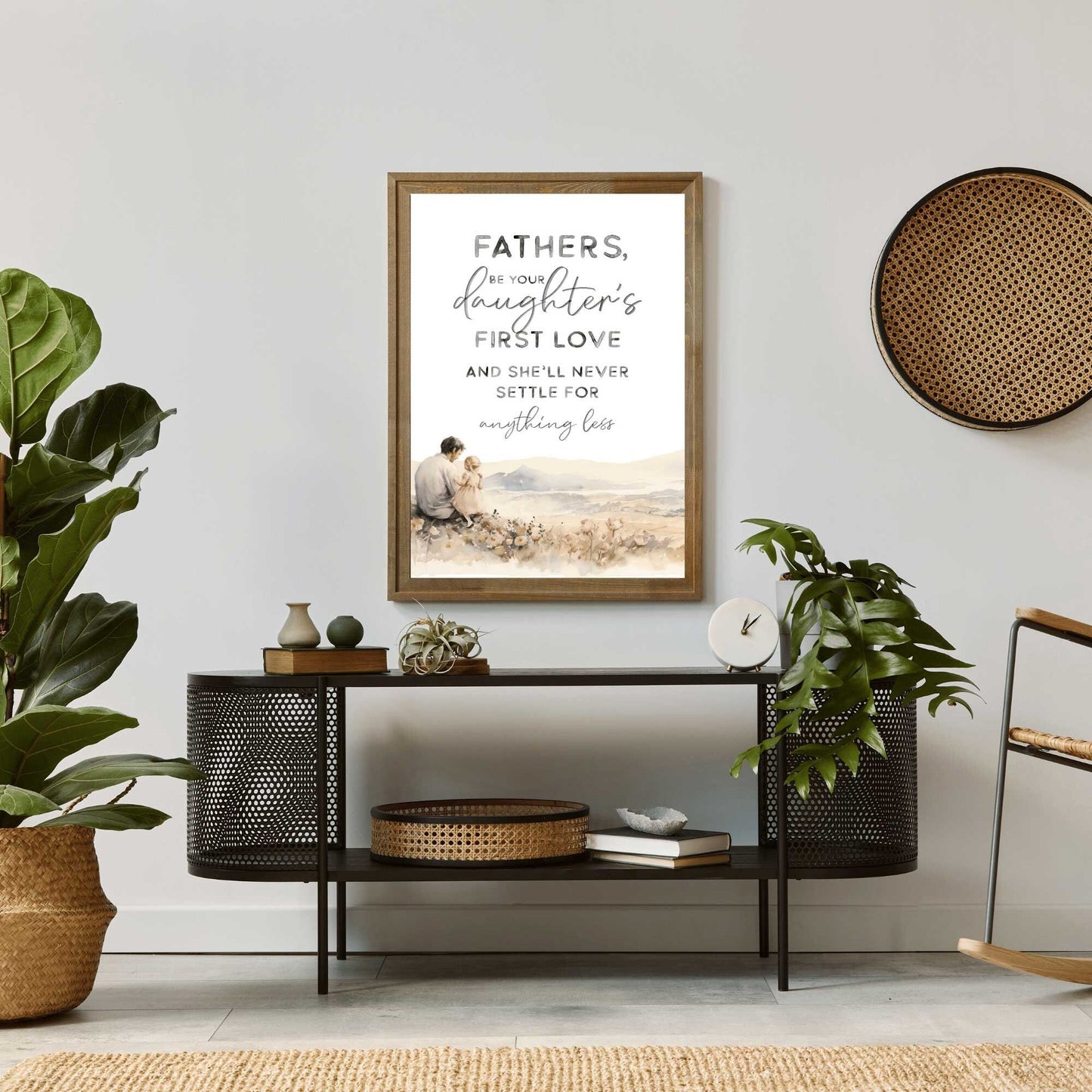 Father Daughter Quote Art, Dad and Daughter Wall Decor, Nursery Decor - WildfieldPrints