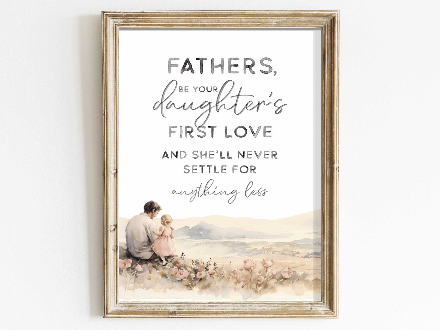 Father Daughter Quote Art, Dad and Daughter Wall Decor, Nursery Decor - WildfieldPrints