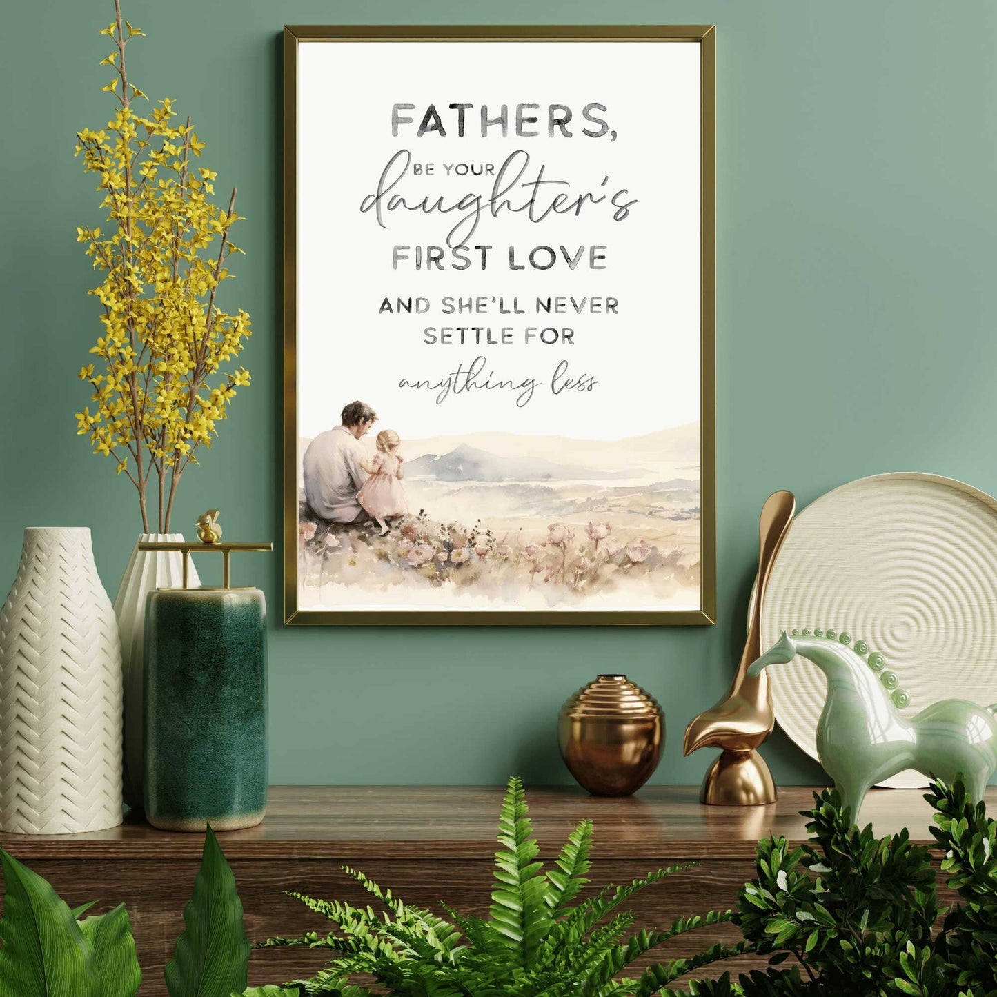 Father Daughter Quote Art, Dad and Daughter Wall Decor, Nursery Decor - WildfieldPrints