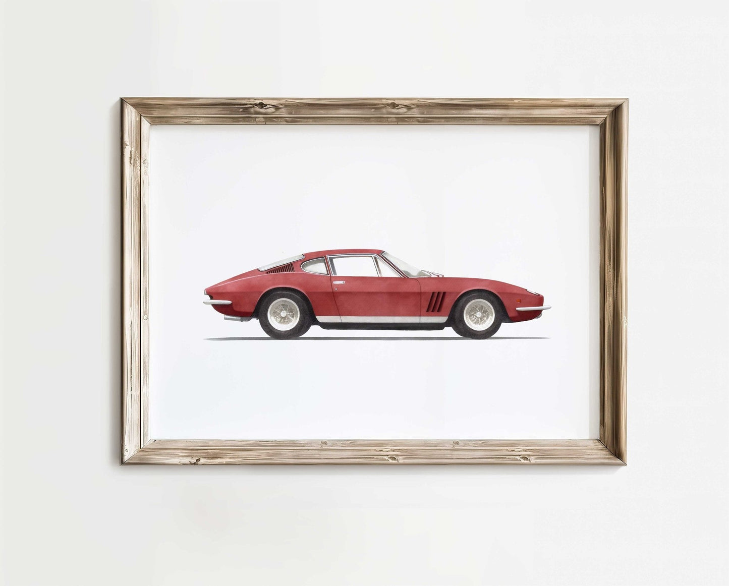 Ferrari Art, Vintage Car Print, Boys Room Vehicle Decor, Nursery Wall Art - WildfieldPrints