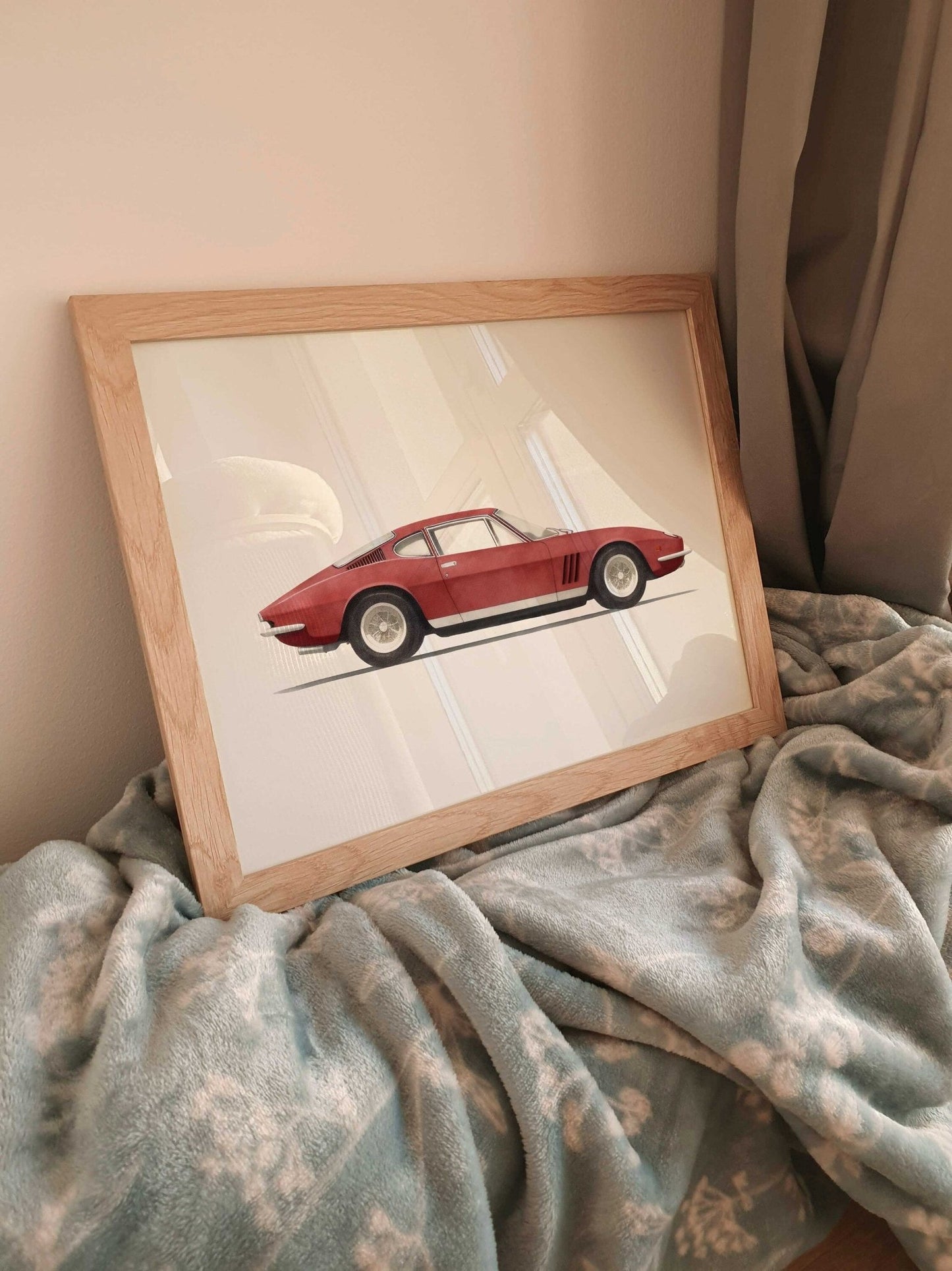 Ferrari Art, Vintage Car Print, Boys Room Vehicle Decor, Nursery Wall Art - WildfieldPrints