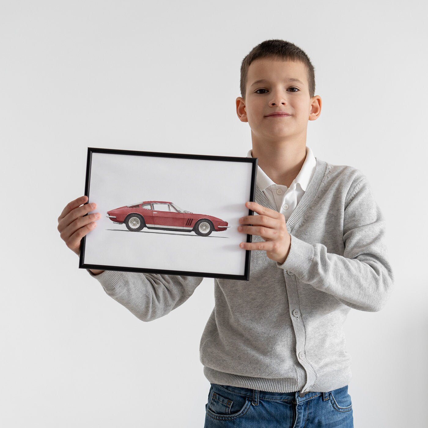 Ferrari Art, Vintage Car Print, Boys Room Vehicle Decor, Nursery Wall Art - WildfieldPrints