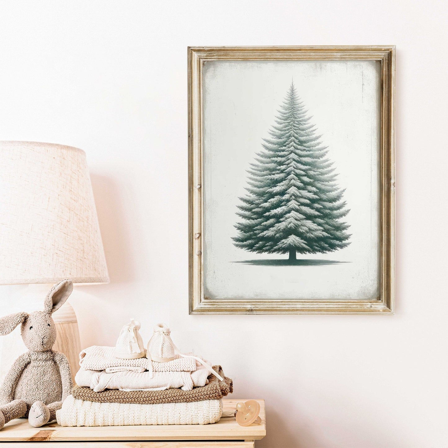 Fir Tree Art, Vintage Minimalist Nature Print, Rustic Home Decor - WildfieldPrints
