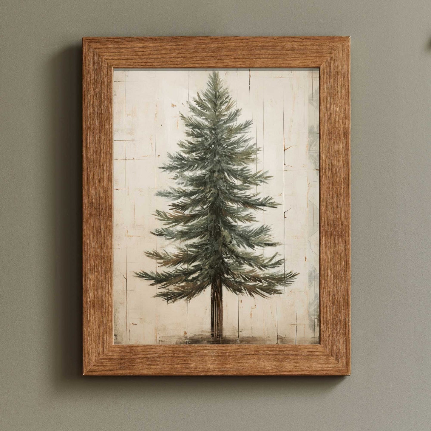 Fir Tree Art, Vintage Minimalist Wall Decor, Rustic Nature Print - WildfieldPrints
