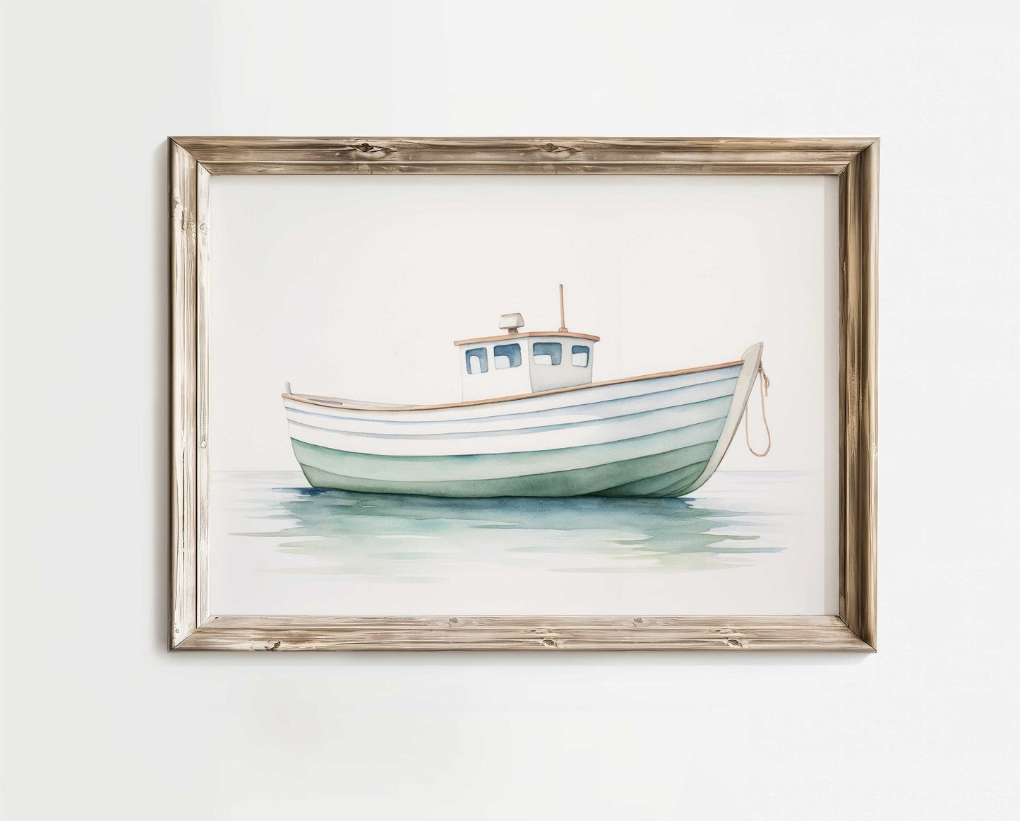 Fishing Boat Art Print, Nautical Nursery Decor, Watercolor Wall Art - WildfieldPrints