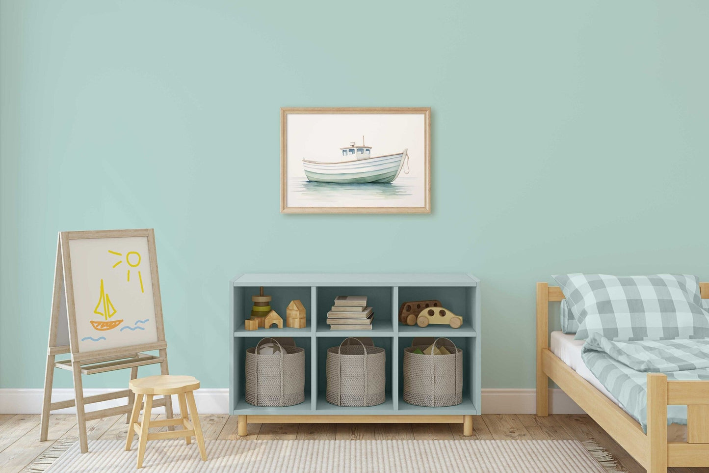 Fishing Boat Art Print, Nautical Nursery Decor, Watercolor Wall Art - WildfieldPrints