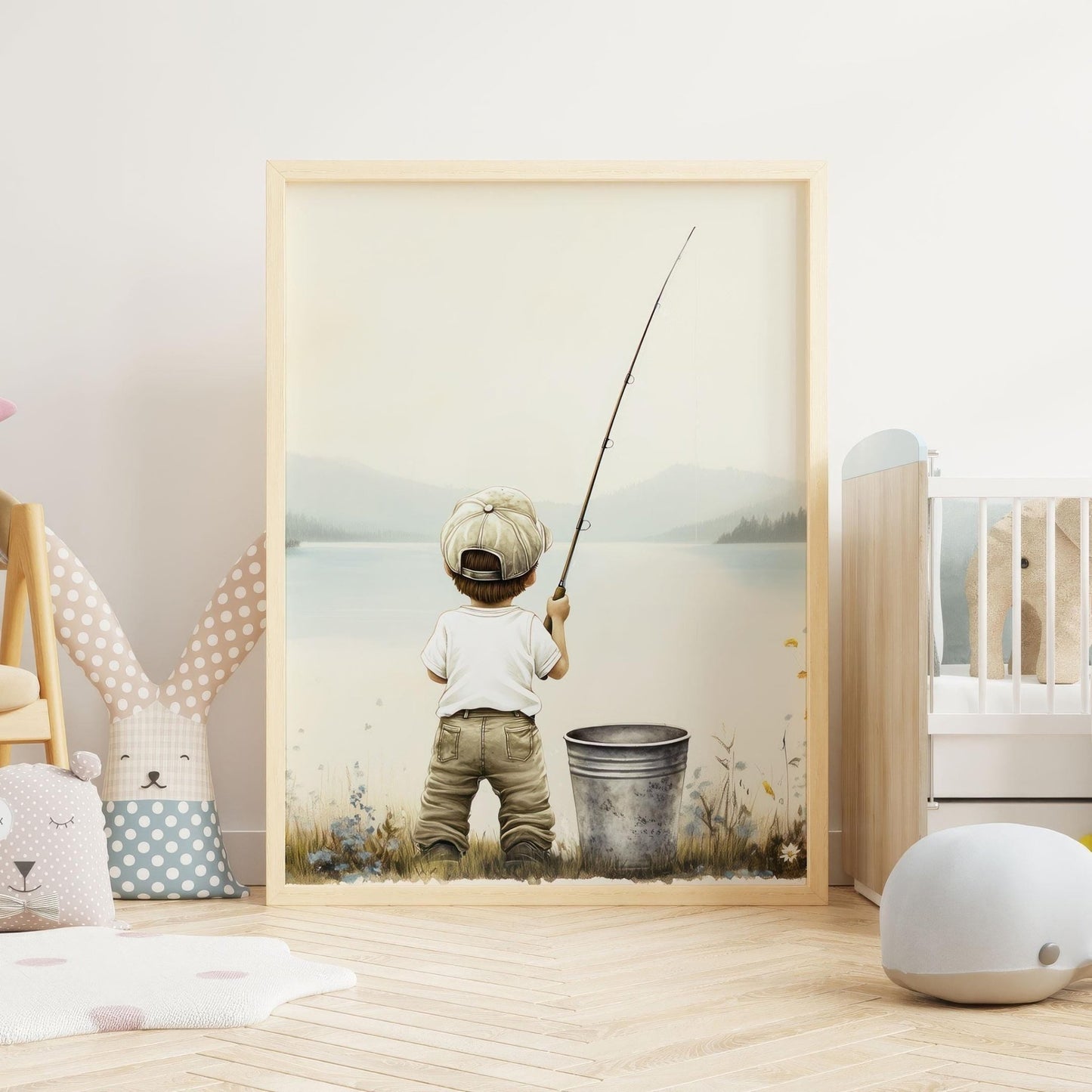 Fishing Nursery Print, Boy Room Decor, Fishing Theme Wall Art - WildfieldPrints