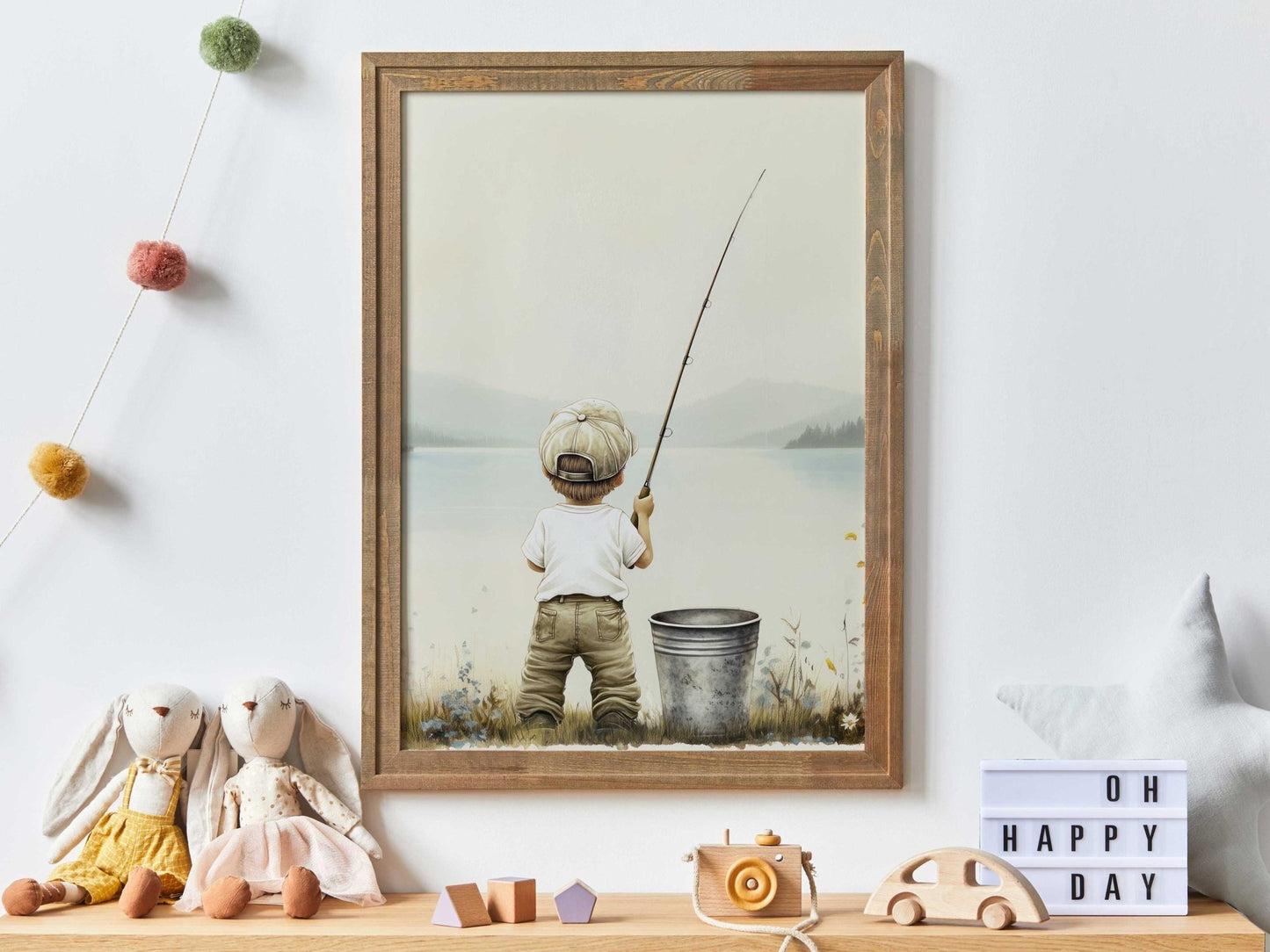 Fishing Nursery Wall Art, Boy Fishing Print, Lake Room Decor - WildfieldPrints