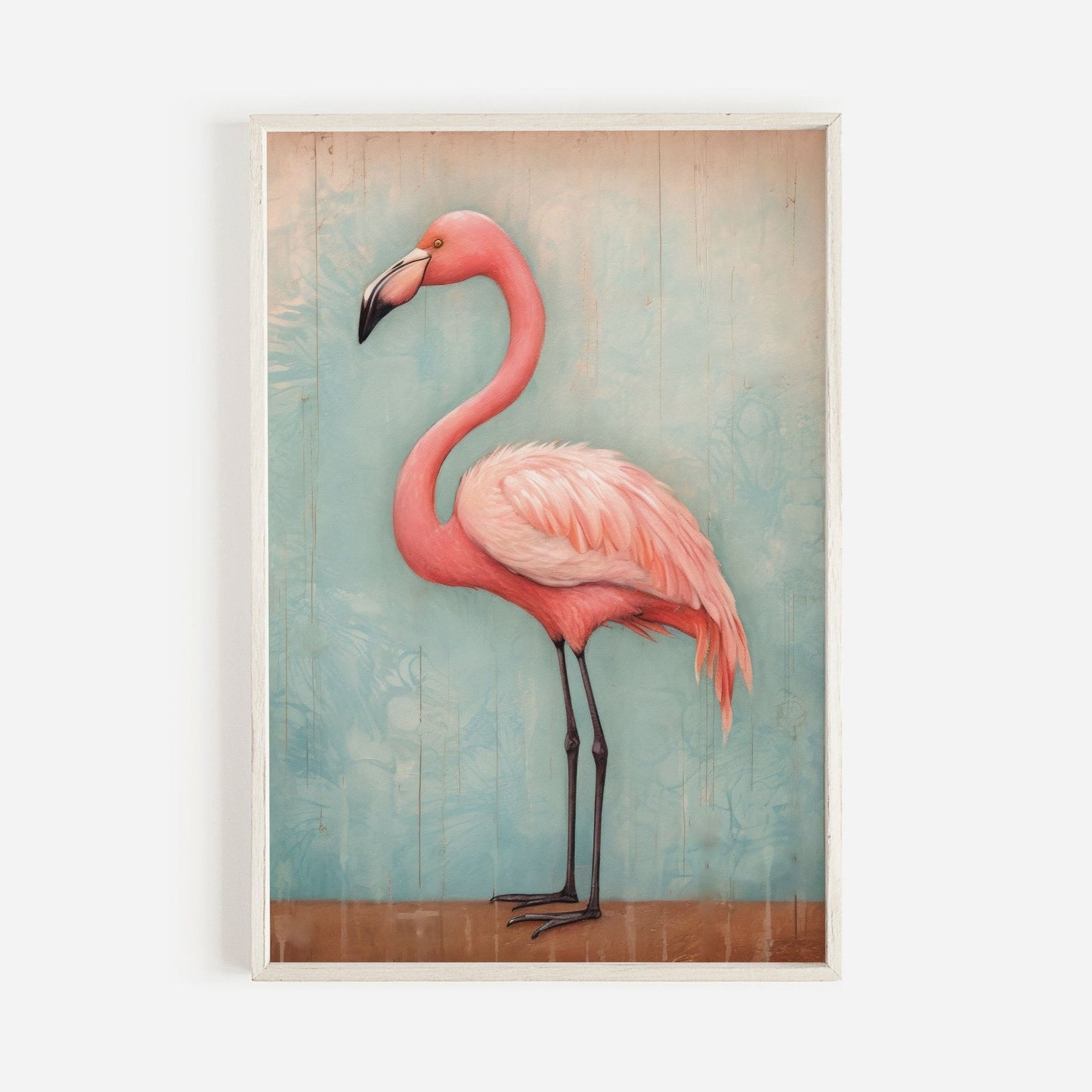 Flamingo Art Print, Vintage Wall Decor, Rustic Home Accent - WildfieldPrints