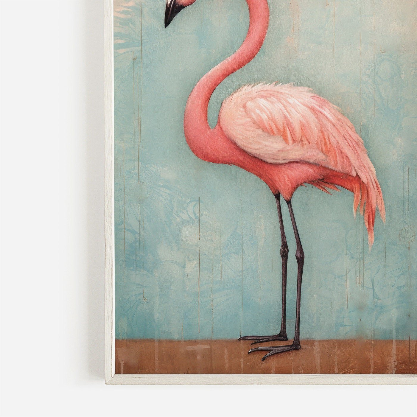 Flamingo Art Print, Vintage Wall Decor, Rustic Home Accent - WildfieldPrints