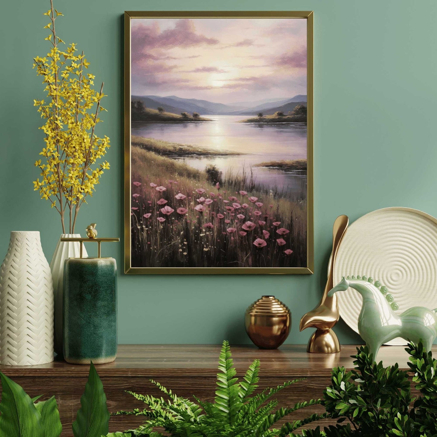 Floral & Mountain Majesty Art, Nature Lovers Wall Decor, Versatile Sizes - WildfieldPrints