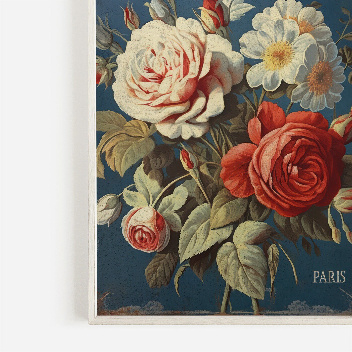 Flower Market Paris Print, Rustic French Country Decor, Floral Artwork - WildfieldPrints