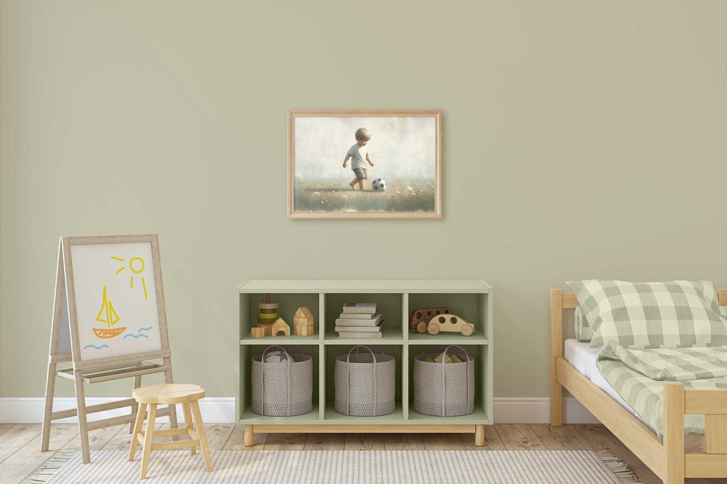 Football Nursery Decor, Soccer Art for Boys, Sports Room Decor - WildfieldPrints