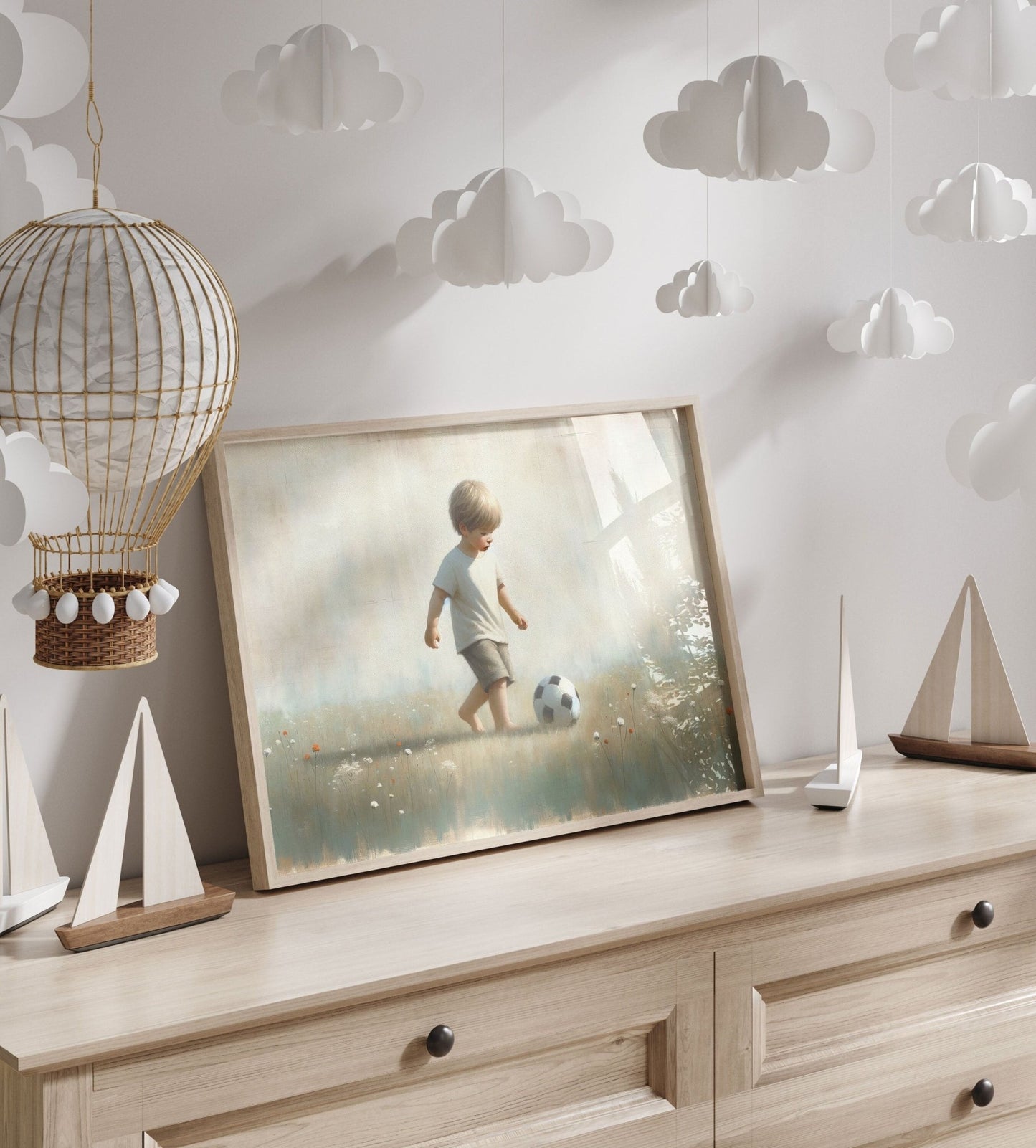 Football Nursery Decor, Soccer Art for Boys, Sports Room Decor - WildfieldPrints