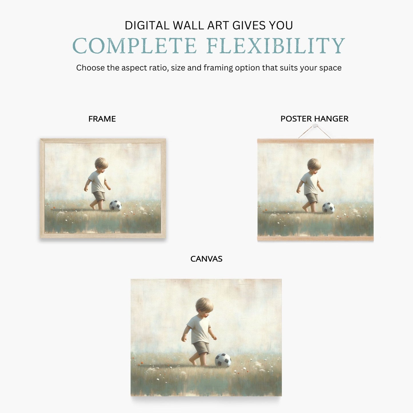 Football Nursery Decor, Soccer Art for Boys, Sports Room Decor - WildfieldPrints