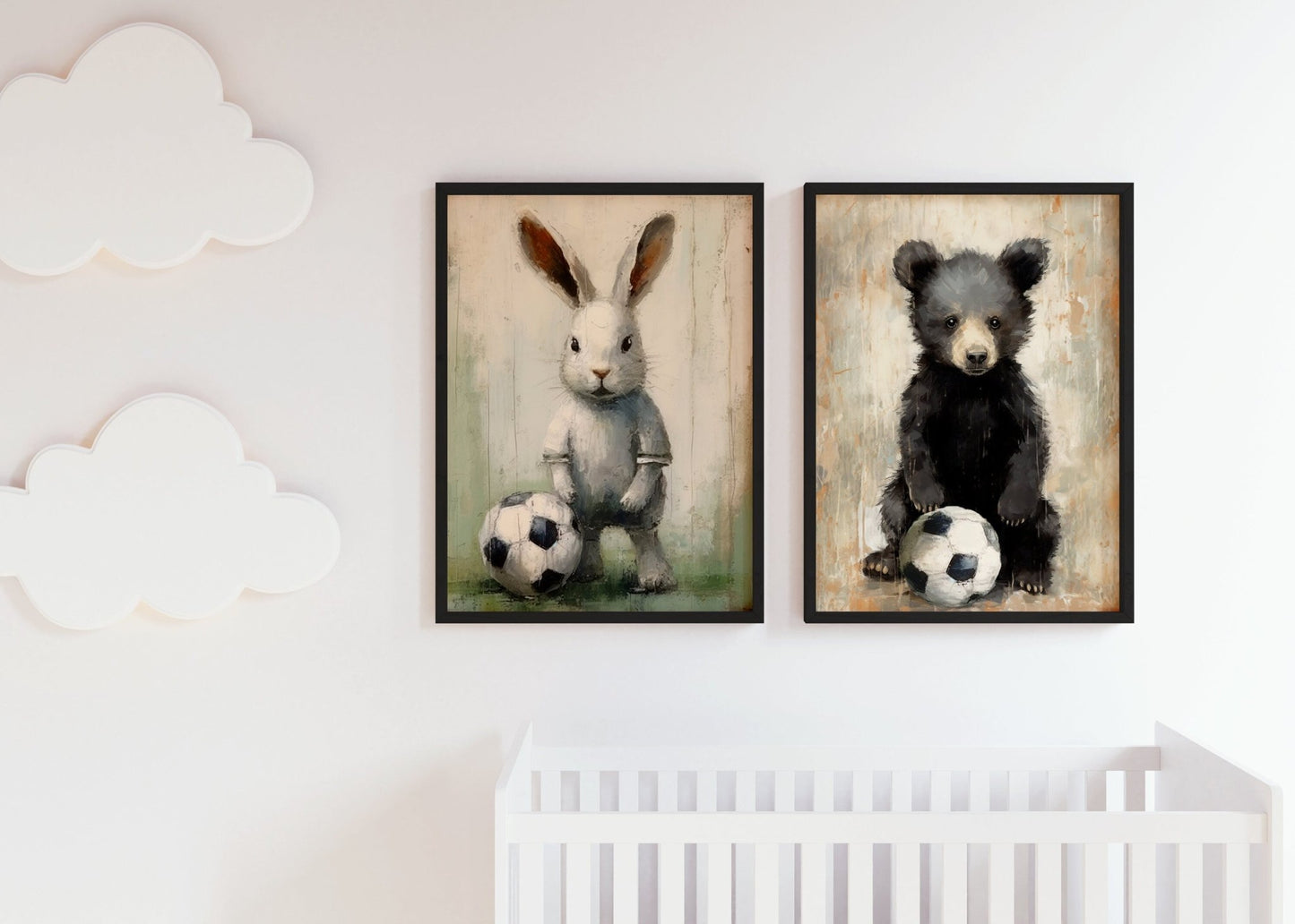Football Nursery Decor, Woodland Animal Wall Art, Boys Room Decor - WildfieldPrints