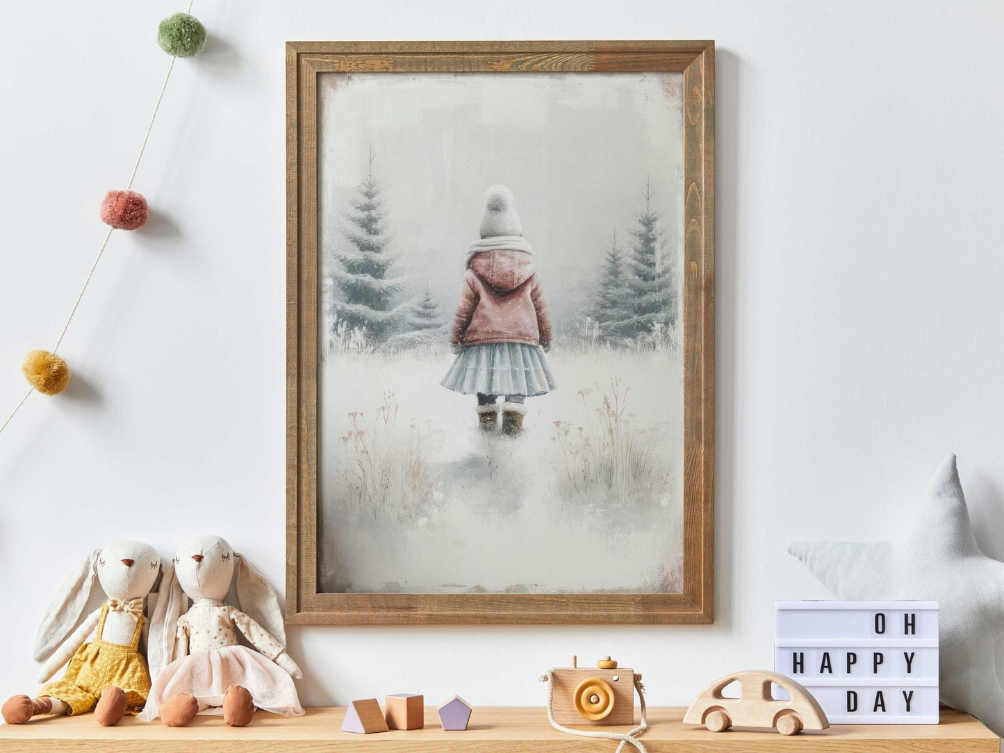 Forest Adventure Prints, Girl's Room Decor, Winter Wonderland Theme - WildfieldPrints