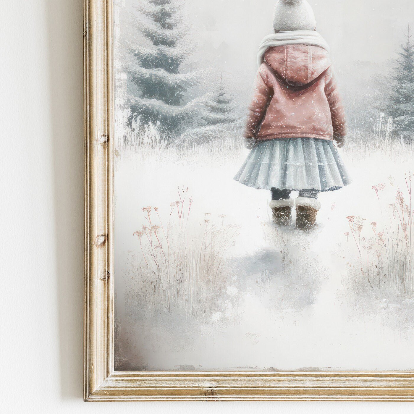 Forest Adventure Prints, Girl's Room Decor, Winter Wonderland Theme - WildfieldPrints