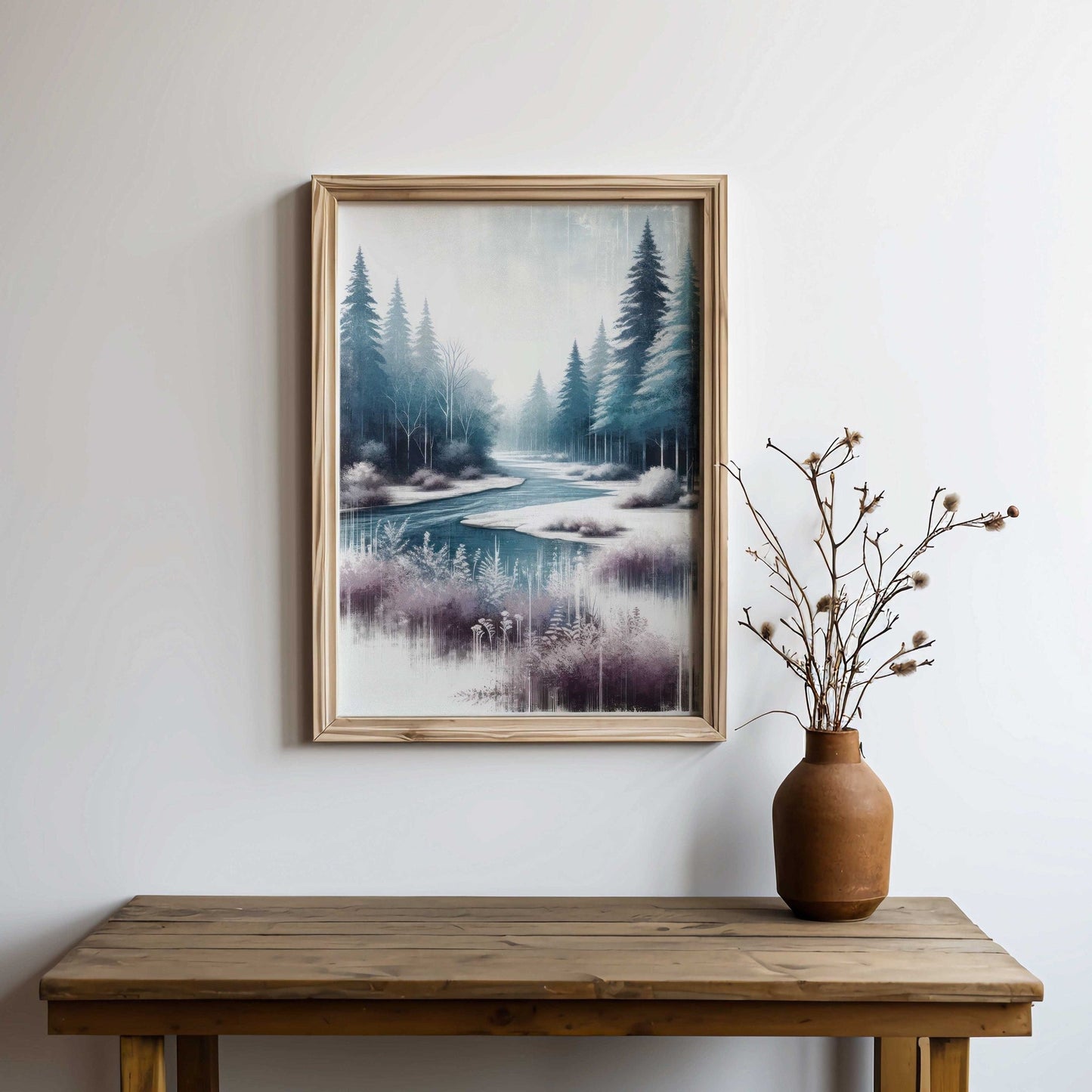 Forest Art Prints, Tranquil Nature Wall Decor, Winter Landscape - WildfieldPrints