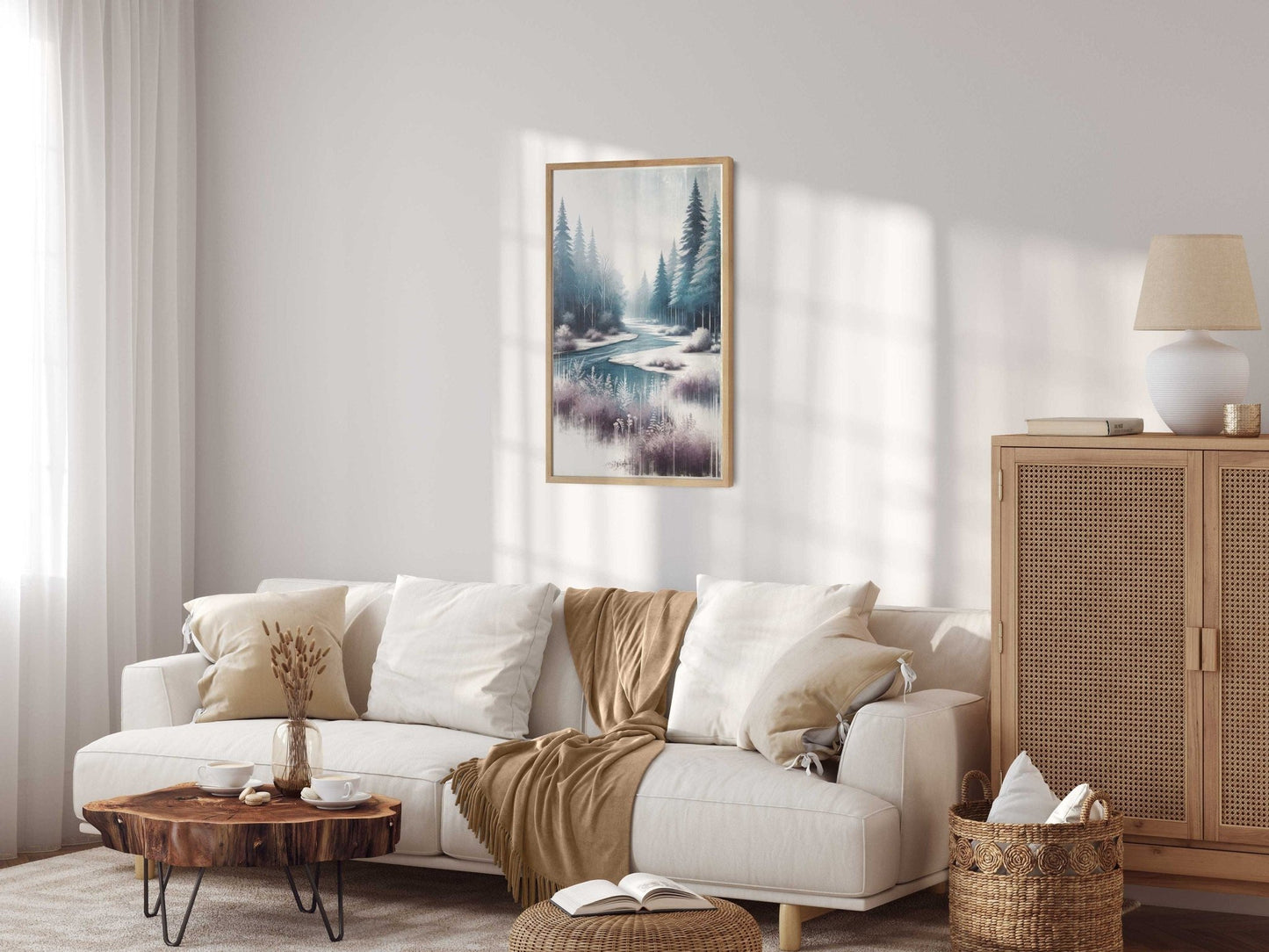 Forest Art Prints, Tranquil Nature Wall Decor, Winter Landscape - WildfieldPrints
