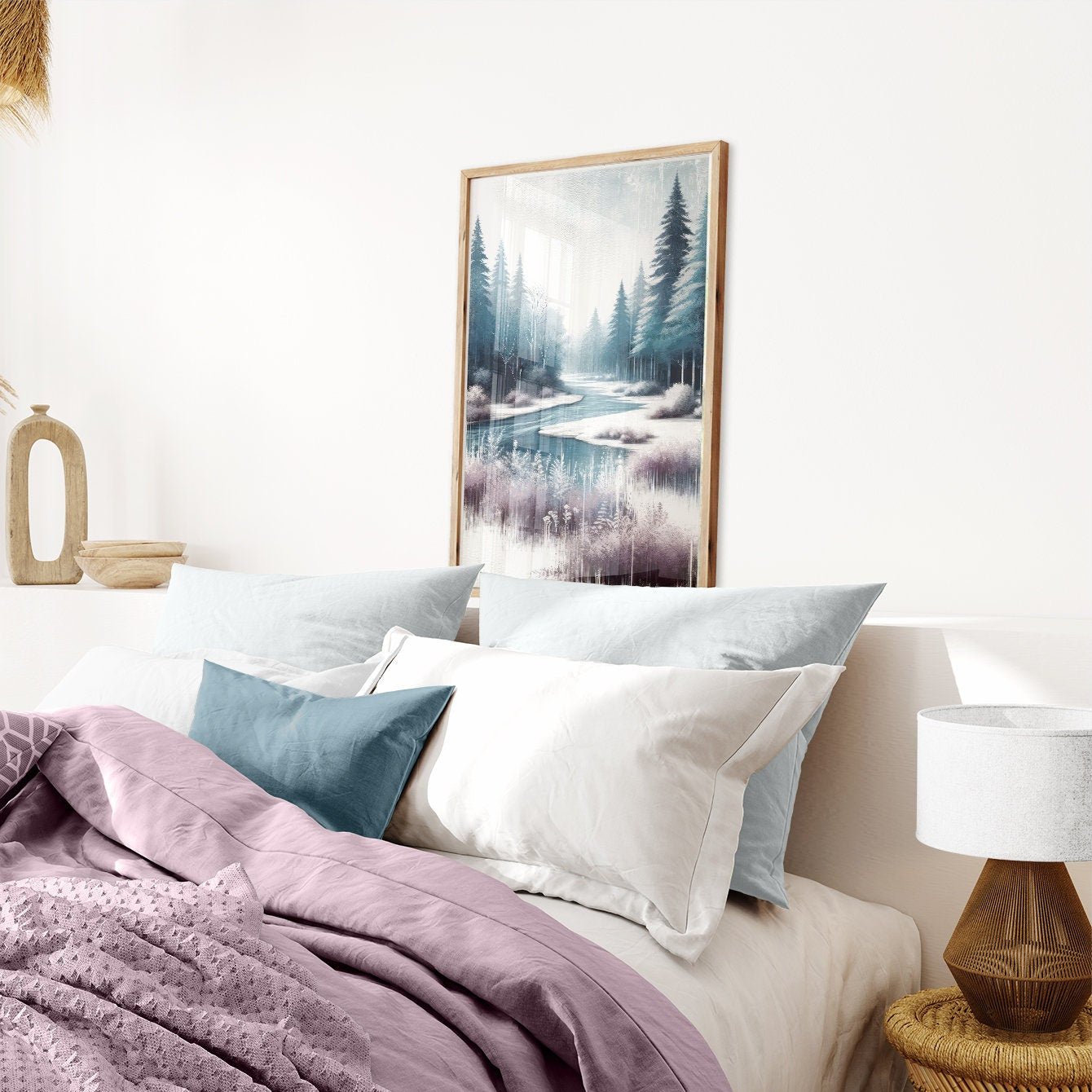 Forest Art Prints, Tranquil Nature Wall Decor, Winter Landscape - WildfieldPrints
