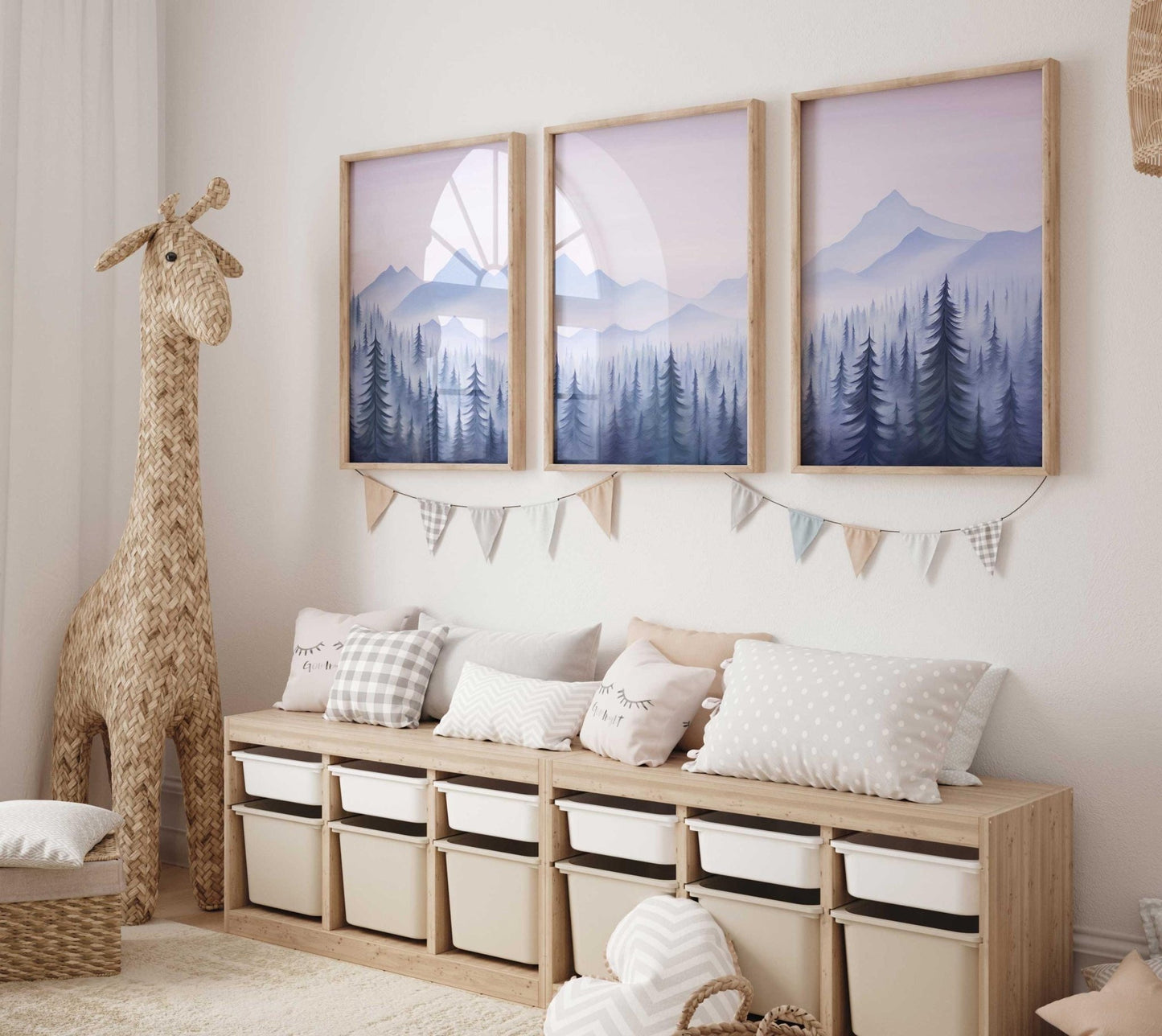 Forest & Mountain Art, Nature Nursery Decor, Misty Landscape Prints - WildfieldPrints