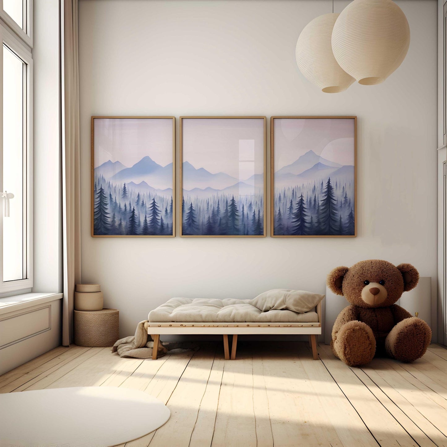 Forest & Mountain Art, Nature Nursery Decor, Misty Landscape Prints - WildfieldPrints