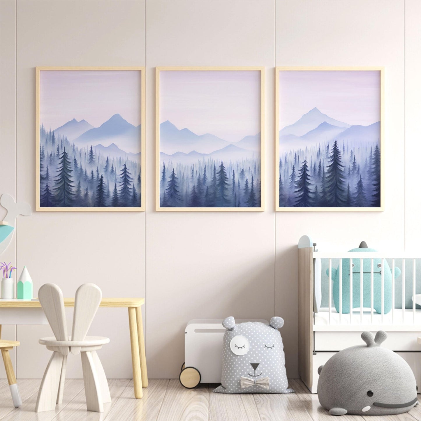 Forest & Mountain Art, Nature Nursery Decor, Misty Landscape Prints - WildfieldPrints