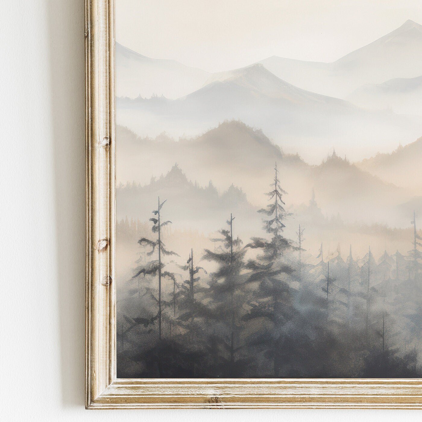 Forest & Mountain Landscape Art, Nature Wall Decor, Bedroom Accent - WildfieldPrints