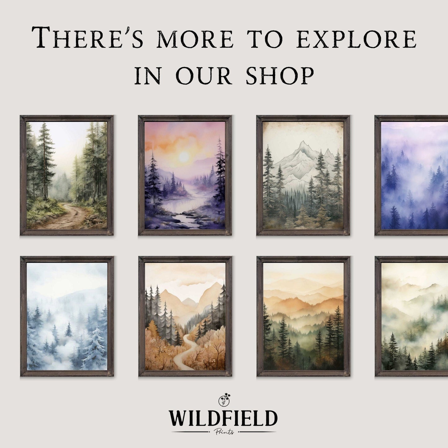 Forest & Mountain Landscape Art, Nature Wall Decor, Bedroom Accent - WildfieldPrints