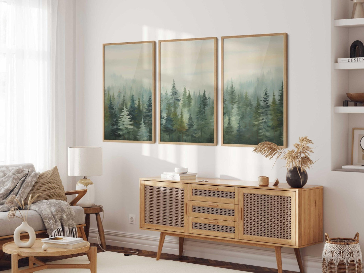Forest & Mountain Painting, Nature Nursery Decor, Autumn Forest Art - WildfieldPrints