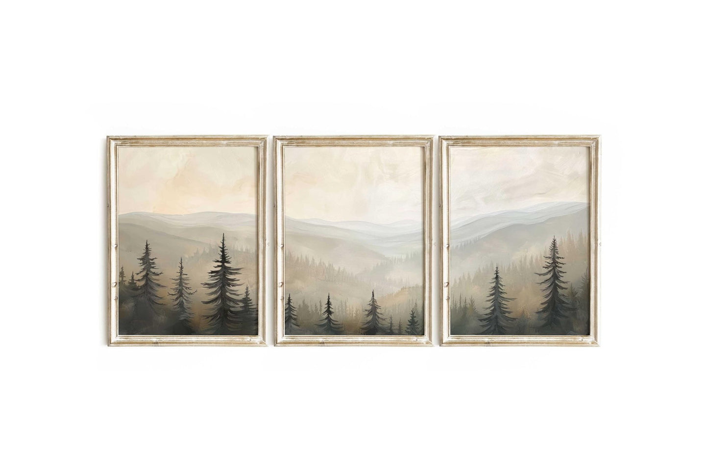 Forest & Mountain Paintings, Nature Nursery Art, Living Room Decor - WildfieldPrints