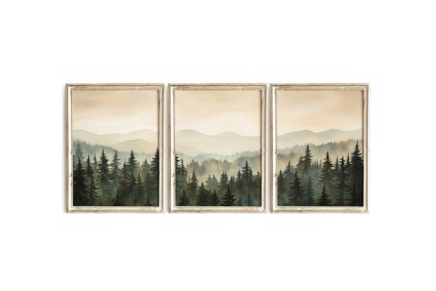Forest Painting, Living Room Decor, Nature Nursery Print, Mountain Art - WildfieldPrints