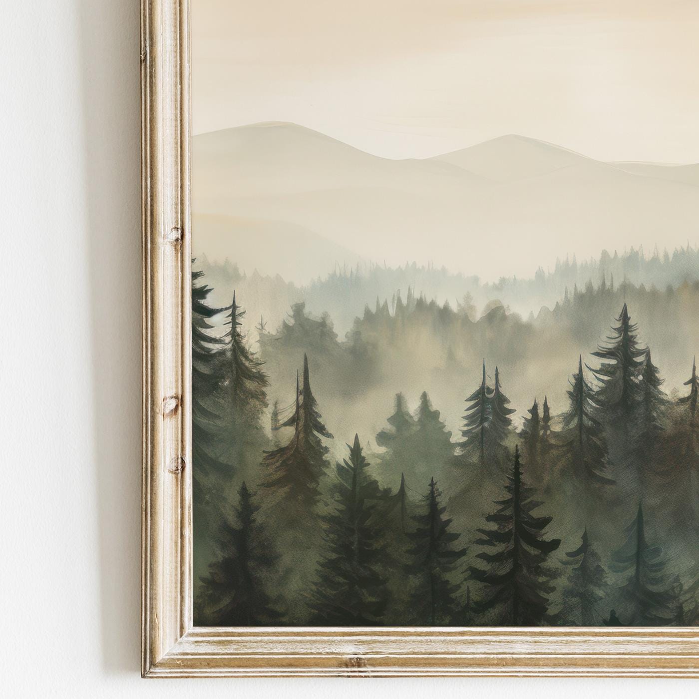 Forest Painting, Living Room Decor, Nature Nursery Print, Mountain Art - WildfieldPrints