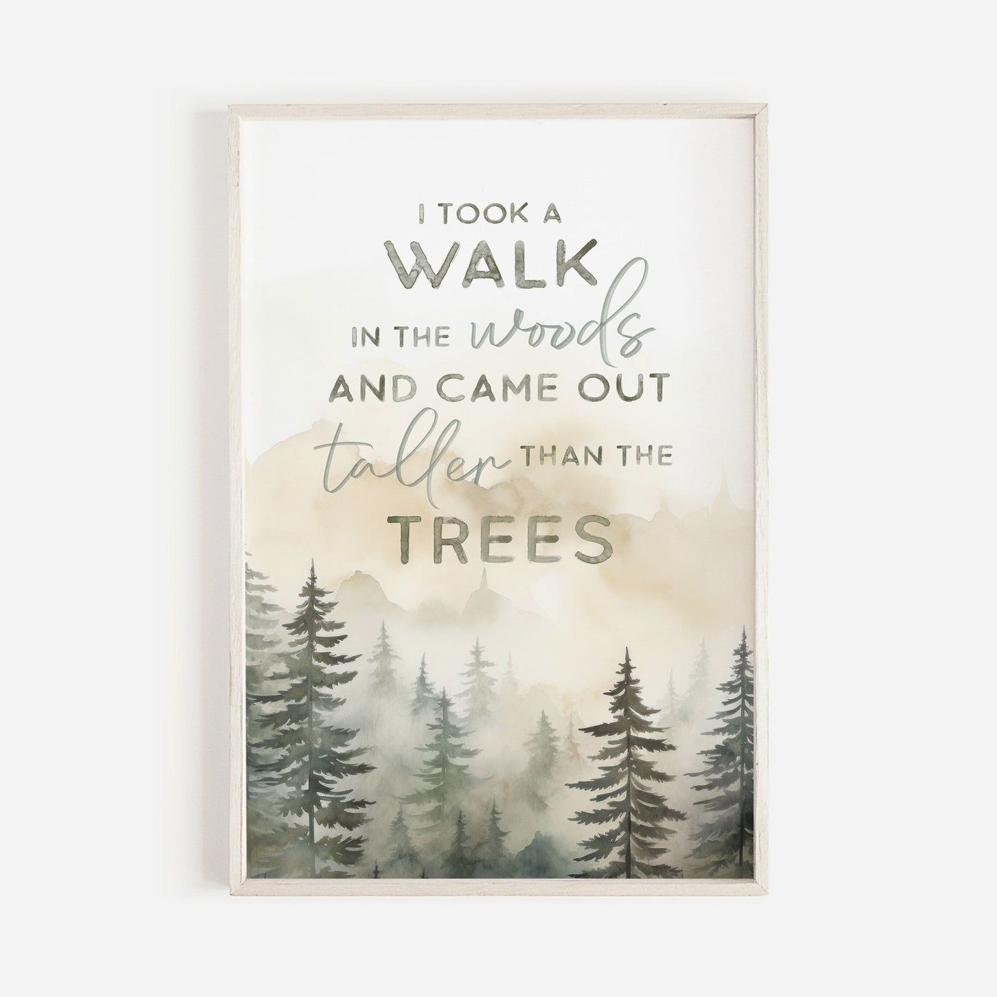 Forest Quote Wall Art, Vintage Inspirational Decor, Custom Sizes - WildfieldPrints