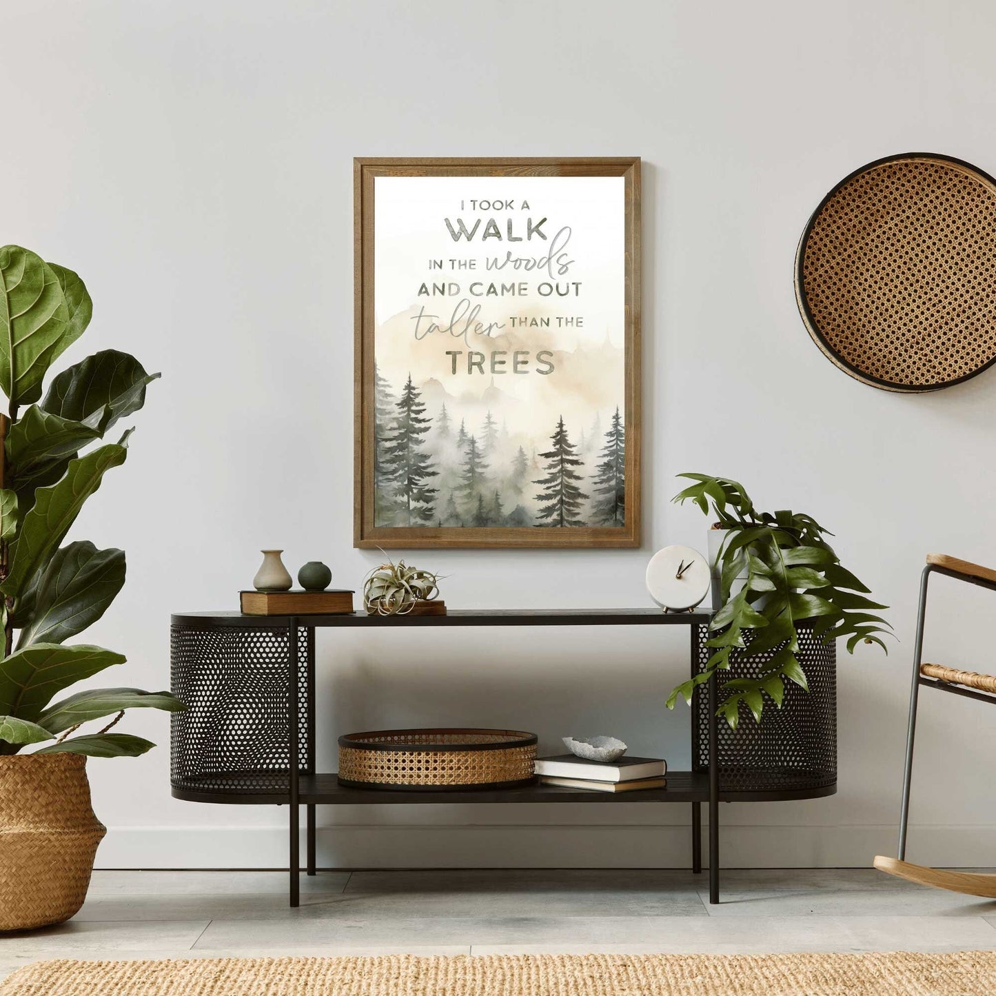 Forest Quote Wall Art, Vintage Inspirational Decor, Custom Sizes - WildfieldPrints
