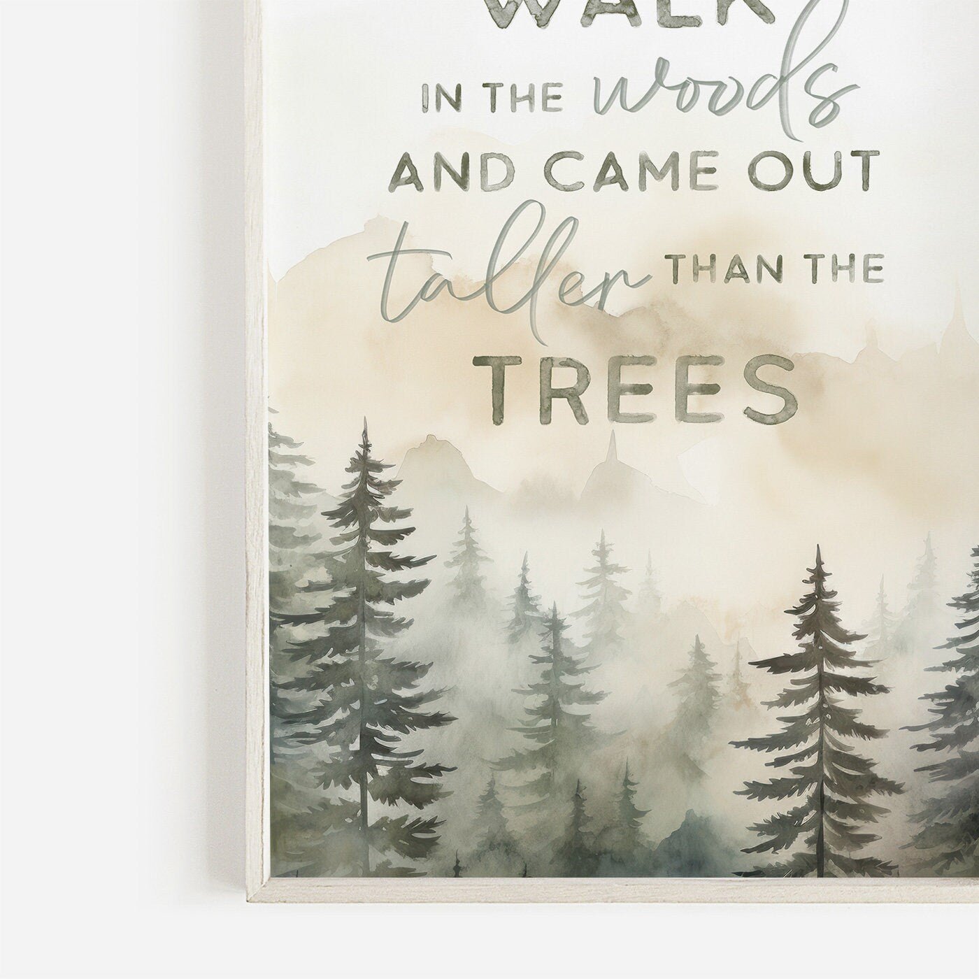 Forest Quote Wall Art, Vintage Inspirational Decor, Custom Sizes - WildfieldPrints