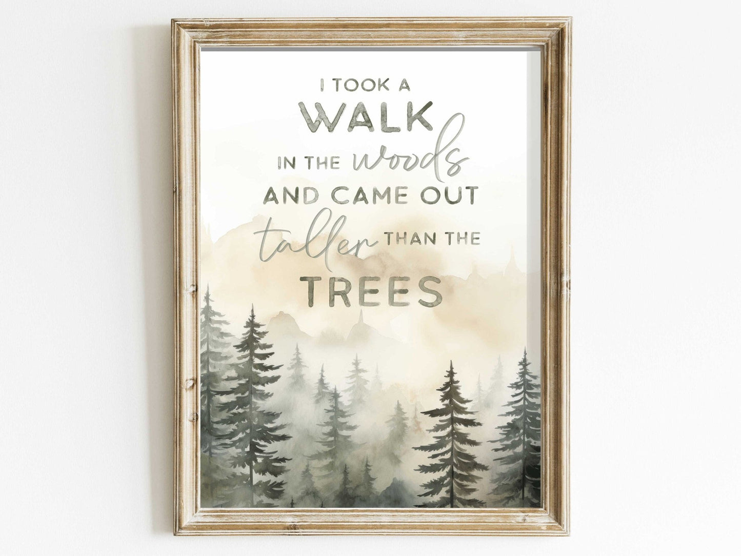 Forest Quote Wall Art, Vintage Inspirational Decor, Custom Sizes - WildfieldPrints