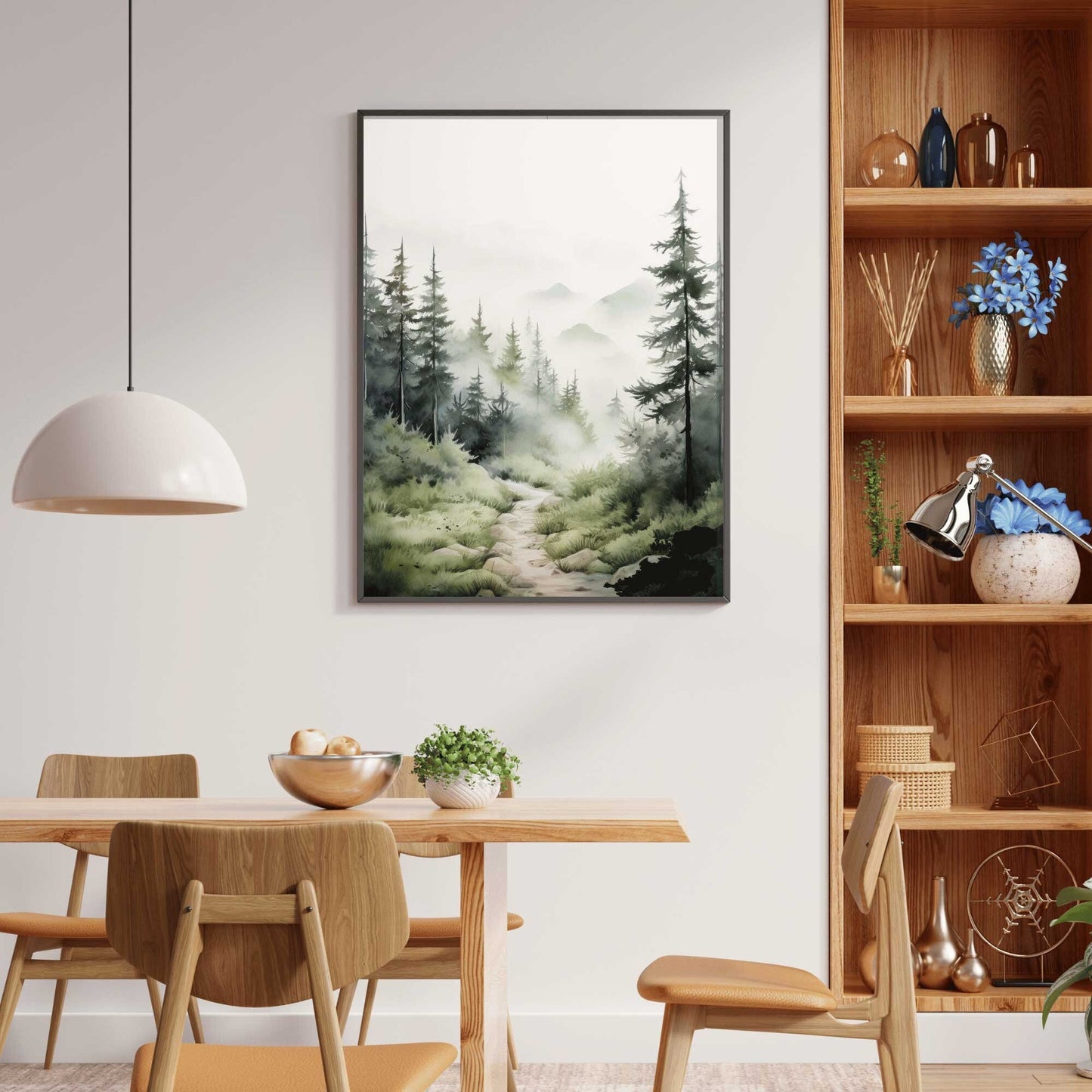 Forest Wall Art, Watercolor Landscape Decor, Nature and Hiking Theme - WildfieldPrints