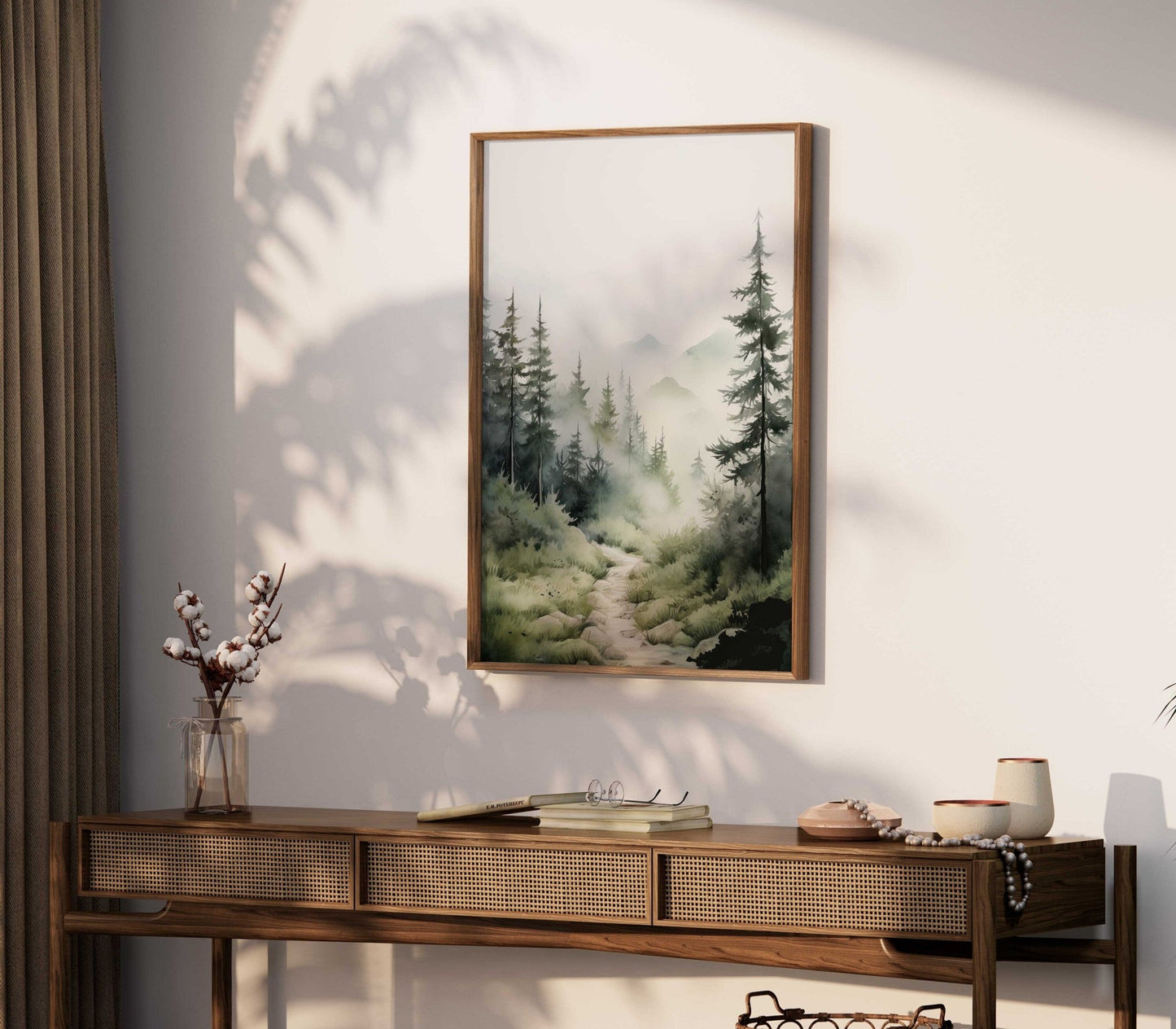 Forest Wall Art, Watercolor Landscape Decor, Nature and Hiking Theme - WildfieldPrints
