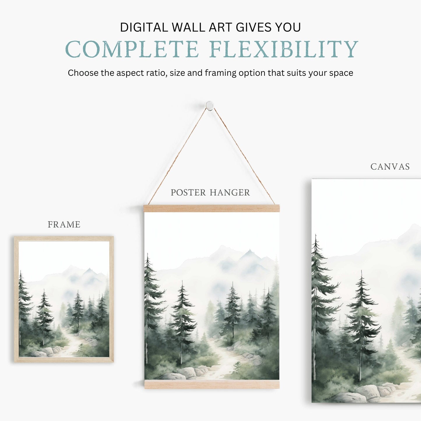 Forest Wall Art, Watercolor Landscape Decor, Nature - Inspired Home Accent - WildfieldPrints