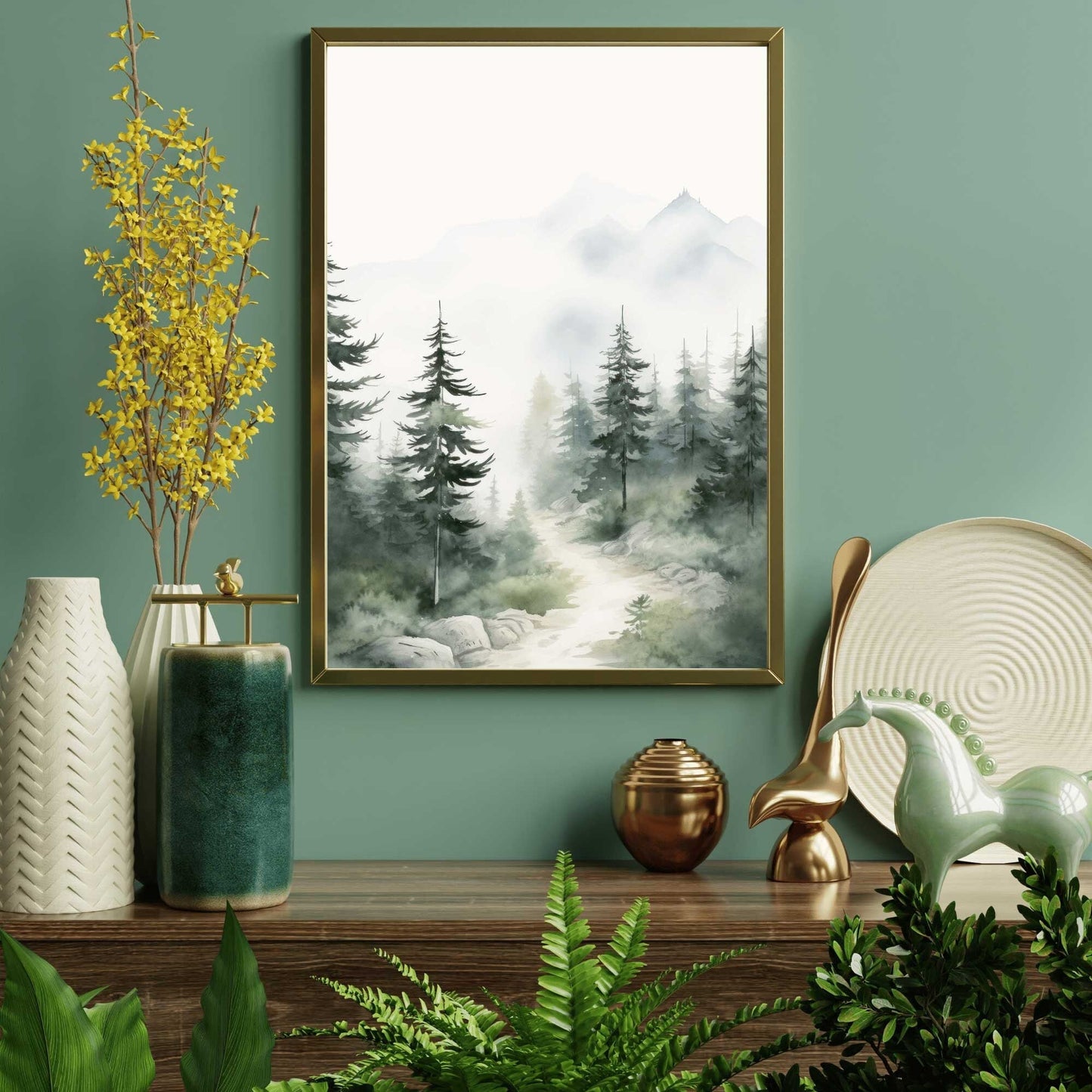 Forest Wall Art, Watercolor Landscape Decor, Nature - Inspired Home Accent - WildfieldPrints