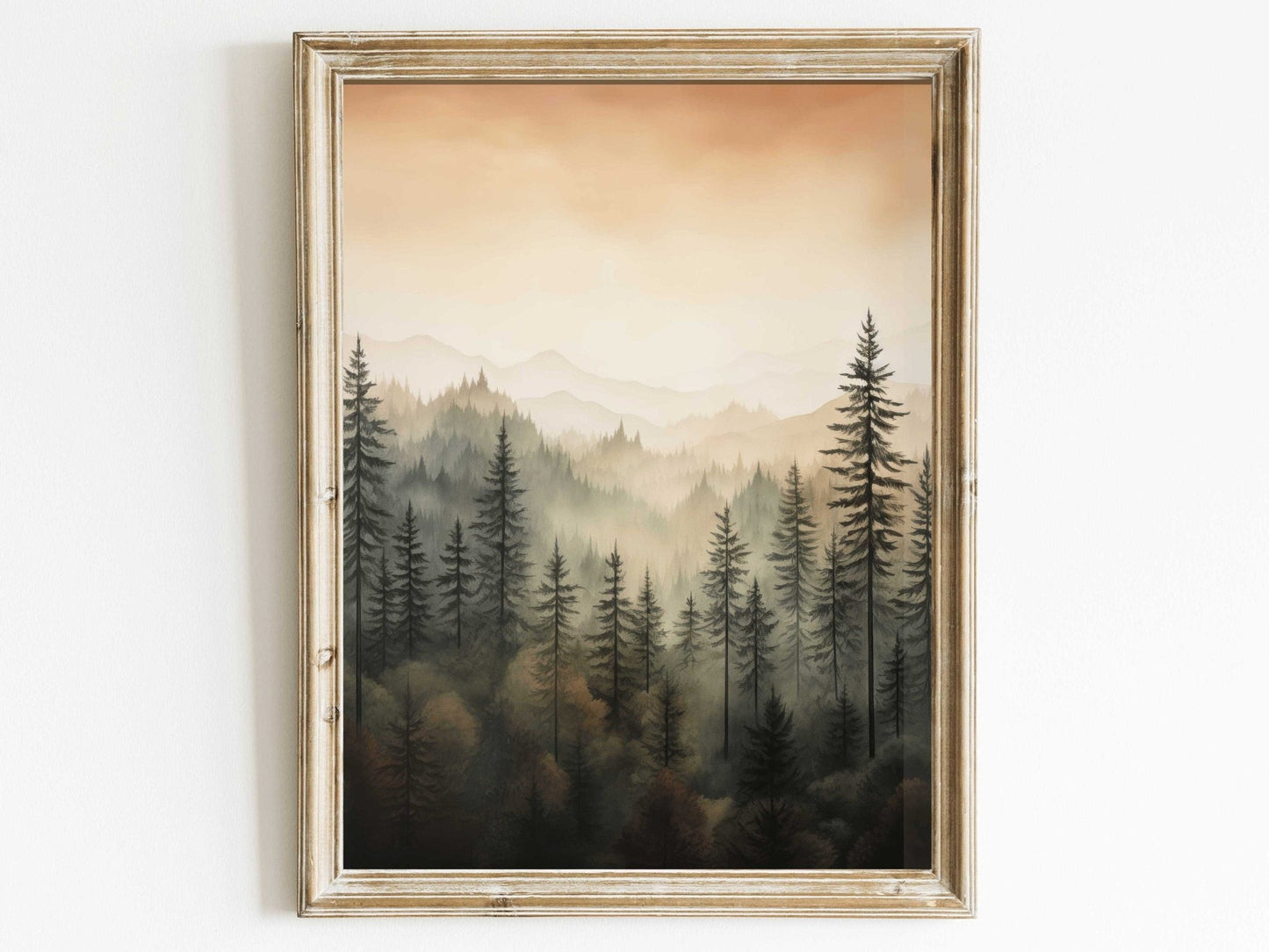 Forest Wall Art, Watercolor Landscape Decor, Pine and Spruce Trees - WildfieldPrints
