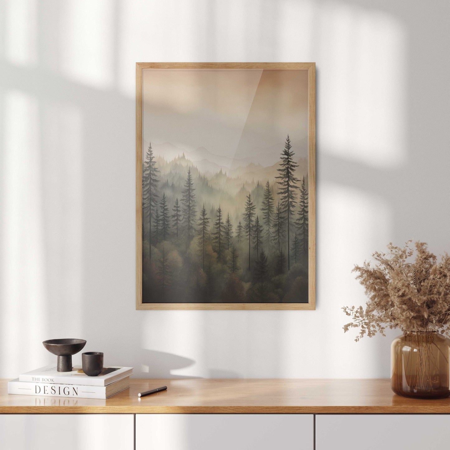 Forest Wall Art, Watercolor Landscape Decor, Pine and Spruce Trees - WildfieldPrints