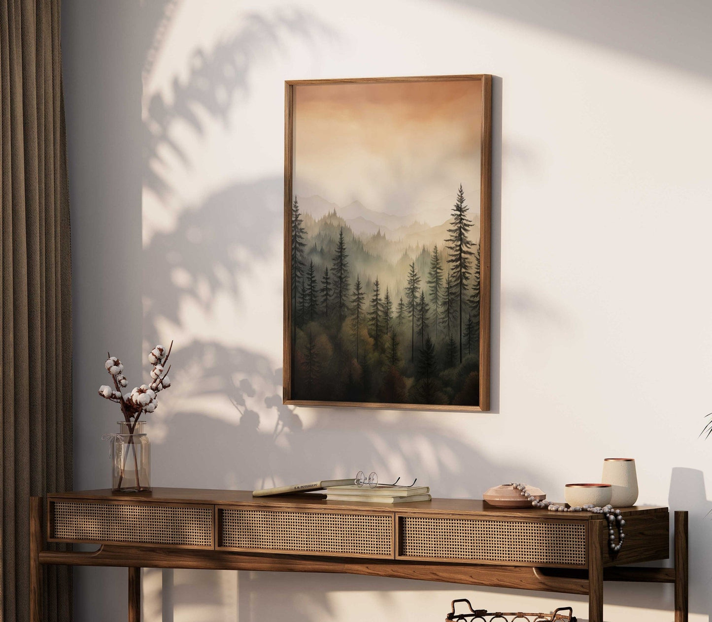 Forest Wall Art, Watercolor Landscape Decor, Pine and Spruce Trees - WildfieldPrints