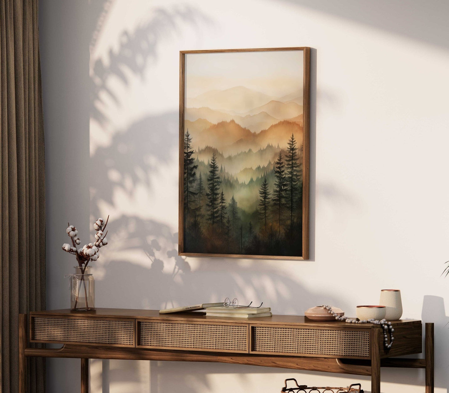 Forest Wall Art, Watercolor Landscape, Nature Decor, Cabin Painting - WildfieldPrints