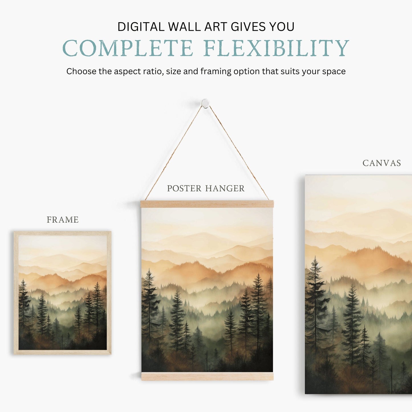 Forest Wall Art, Watercolor Landscape, Nature Decor, Cabin Painting - WildfieldPrints